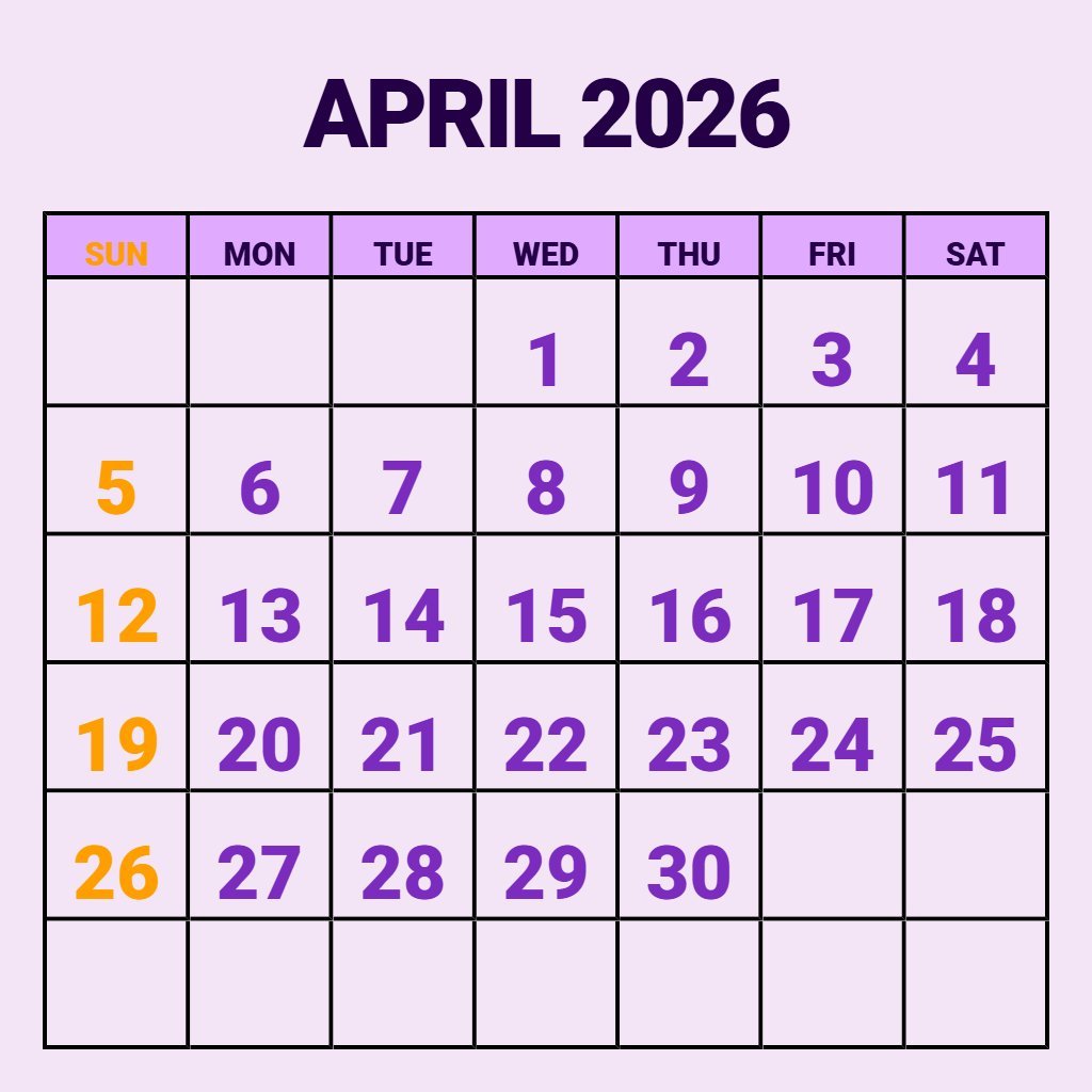 Editable April 2026 Calendar Printable Pdf Notes PDF Download Editable April 2026 Calendar Printable Pdf Notes PDF Download