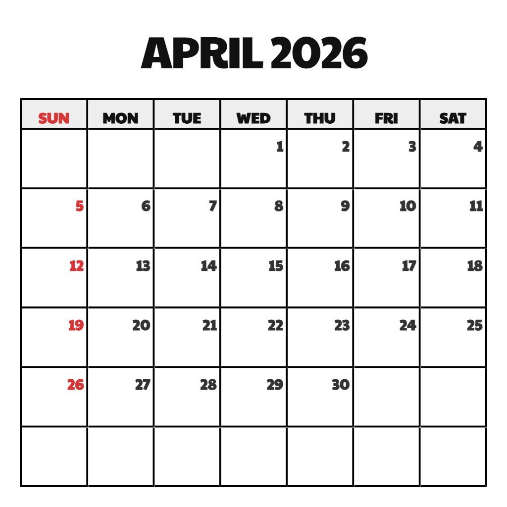 Free April 2026 Free Calendar Printable Wallpaper PDF Download Free April 2026 Free Calendar Printable Wallpaper PDF Download