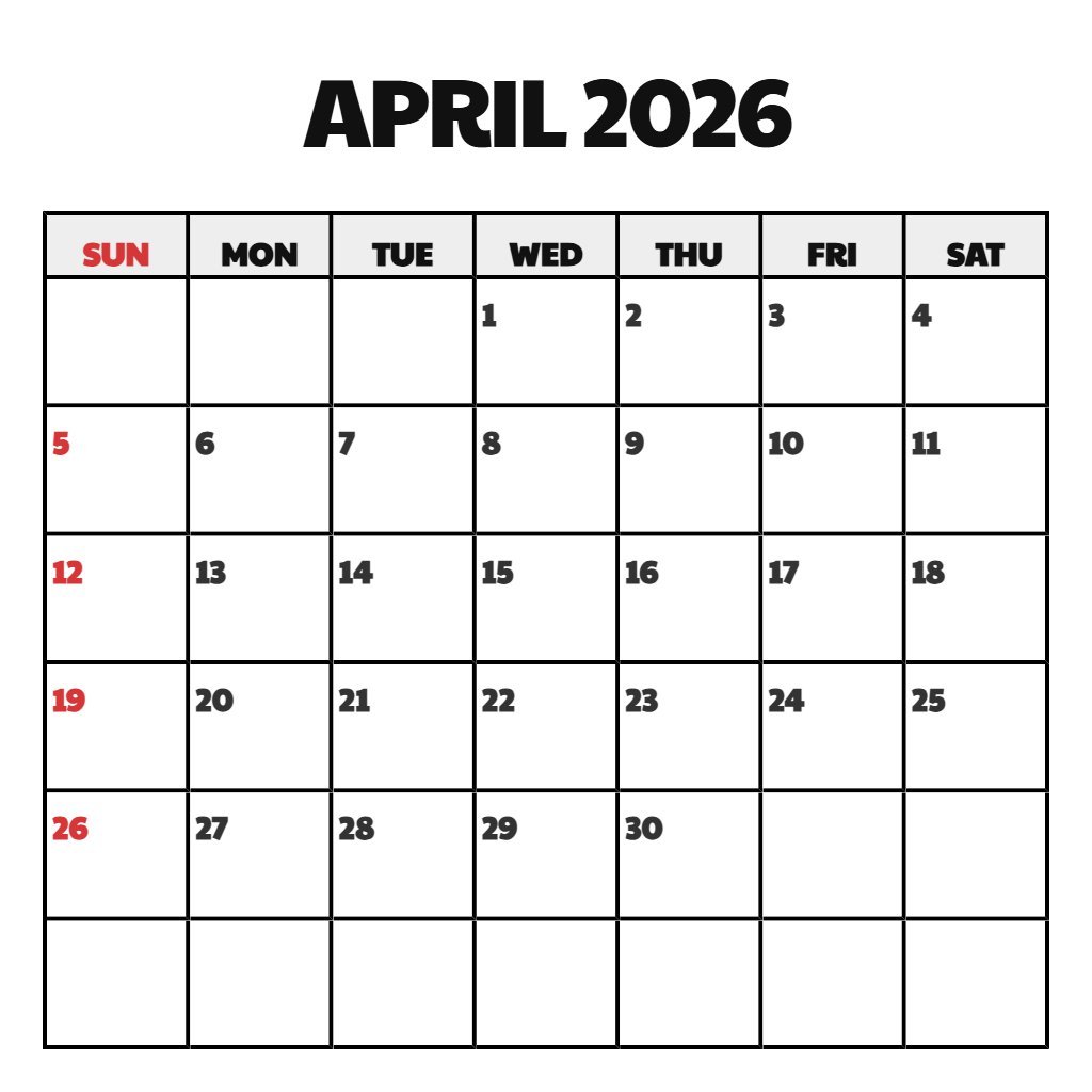 Editable April 2026 Free Calendar Printable Notes PDF Download Editable April 2026 Free Calendar Printable Notes PDF Download
