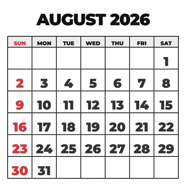 August And September 2026 Calendar Printable PDF Download