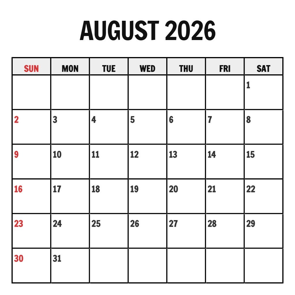 Cute August September October 2026 Calendar Printable Notes PDF Download