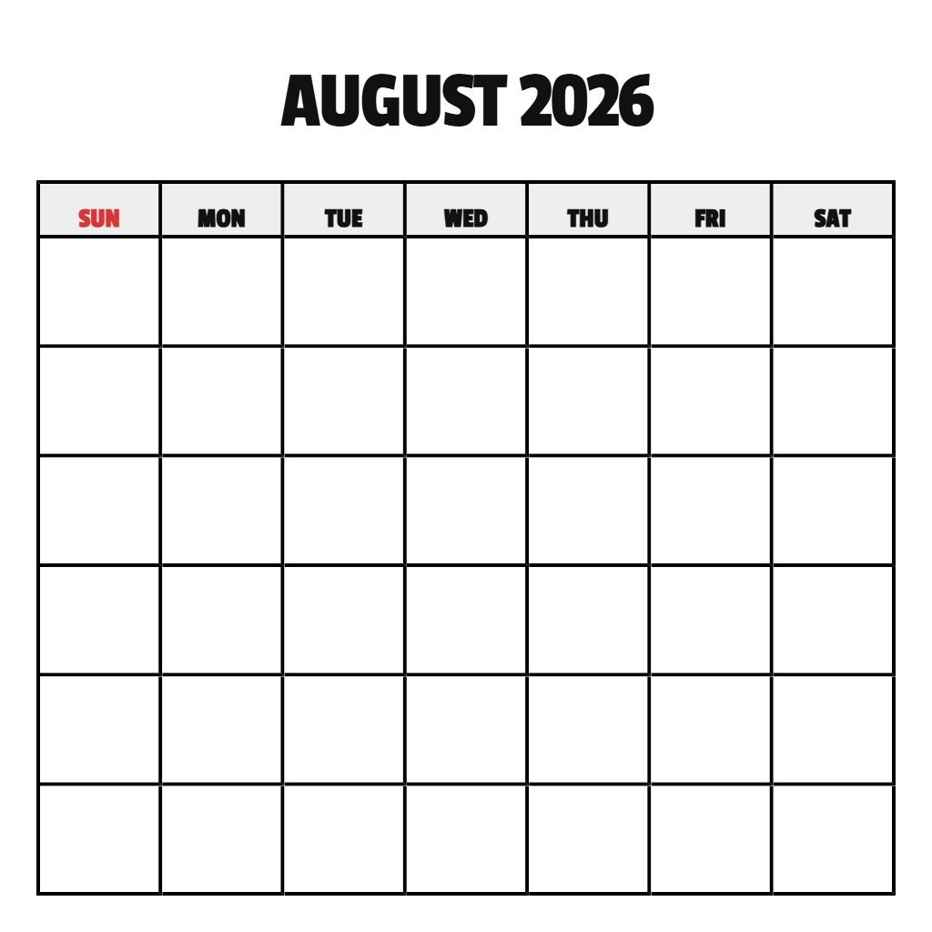 August September October 2026 Calendar Printable Blank PDF Download