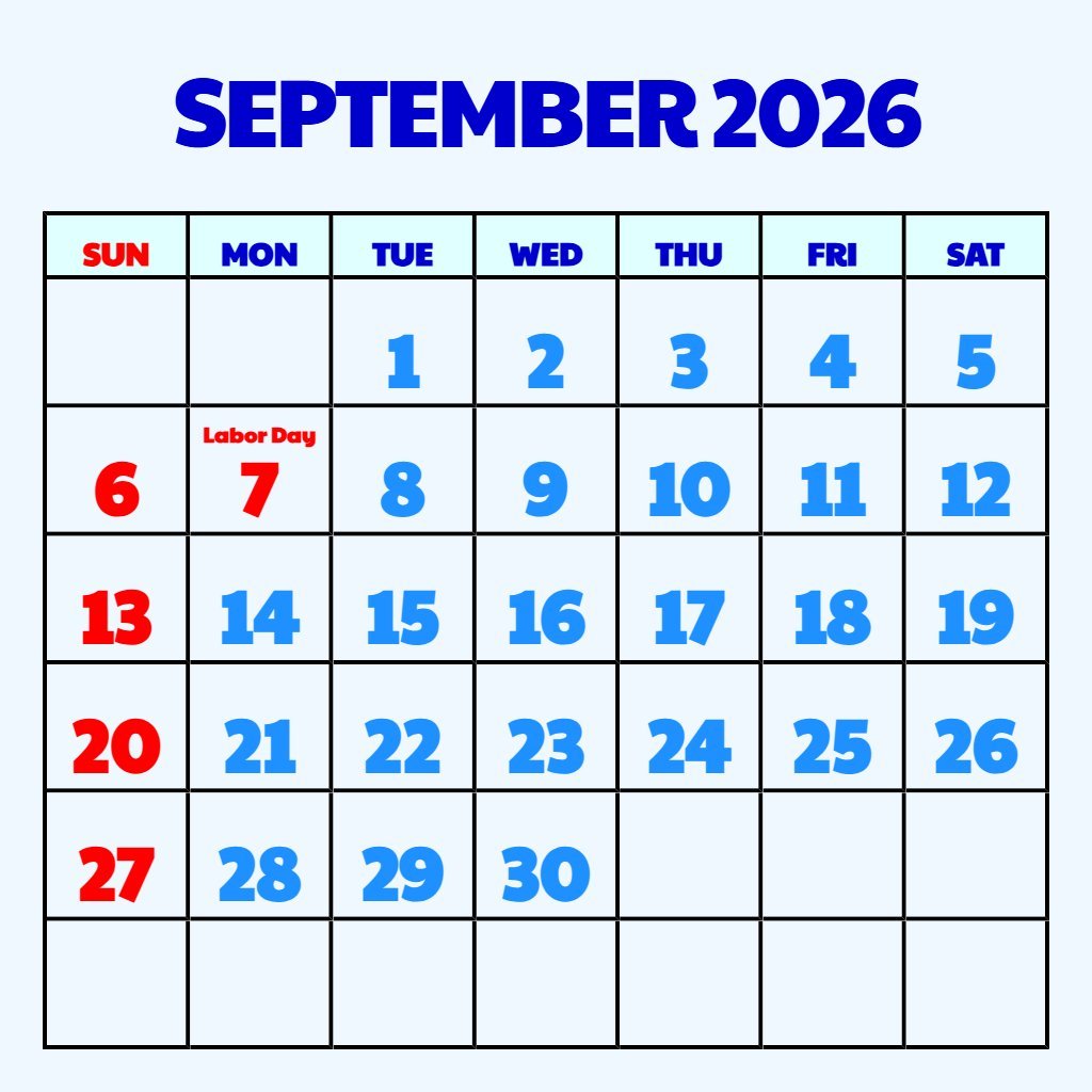 Free Blank September 2026 Calendar Printable Wallpaper PDF Download Free Blank September 2026 Calendar Printable Wallpaper PDF Download