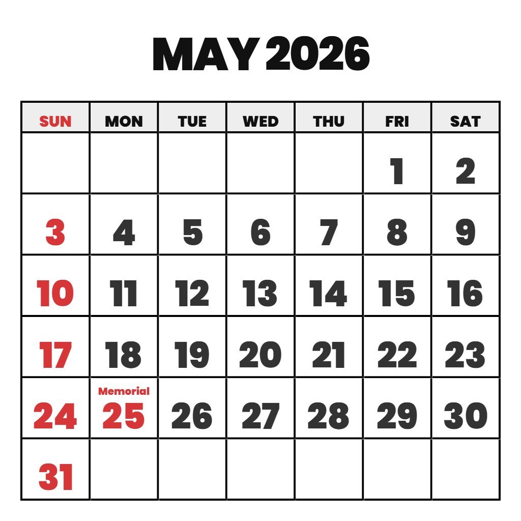 Calendar May June 2026 Printable Calendar May June 2026 Printable PDF Download