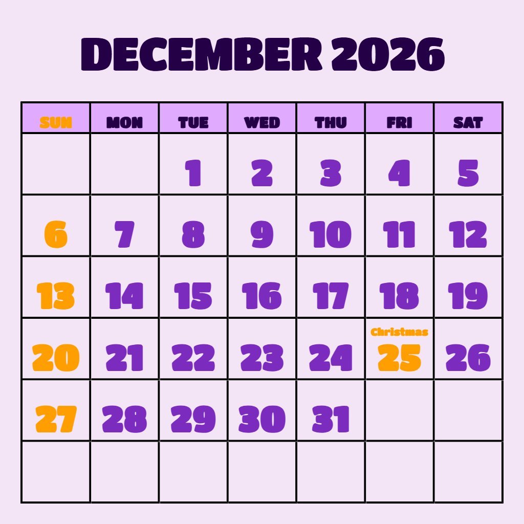 Free December 2026 Calendar With Holidays Printable Free Wallpaper PDF Download