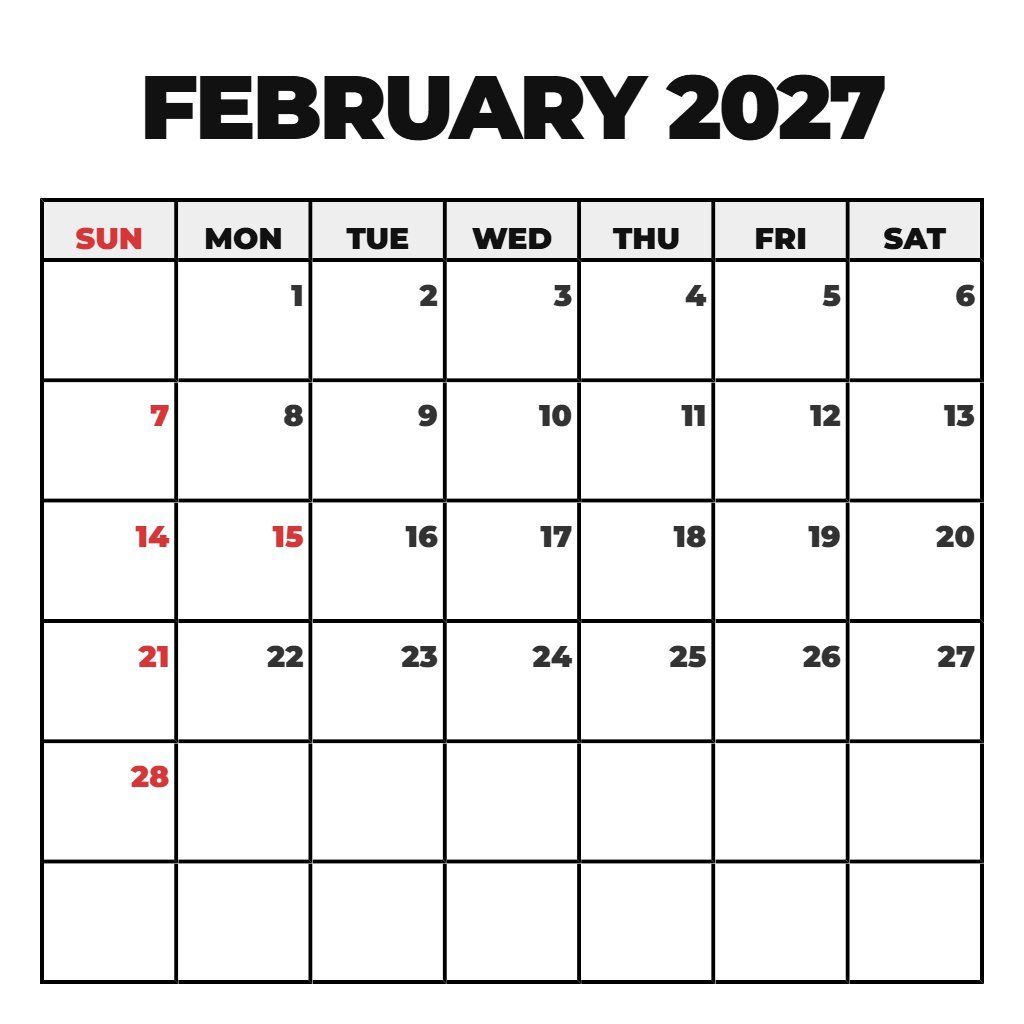 Editable February And March 2027 Notes PDF