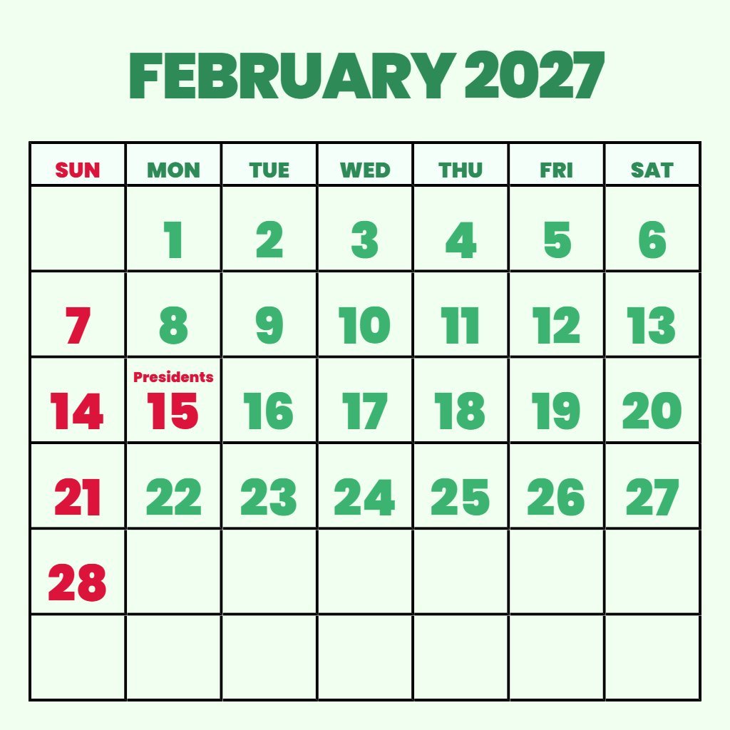 Editable February And March 2027 Schedule Download