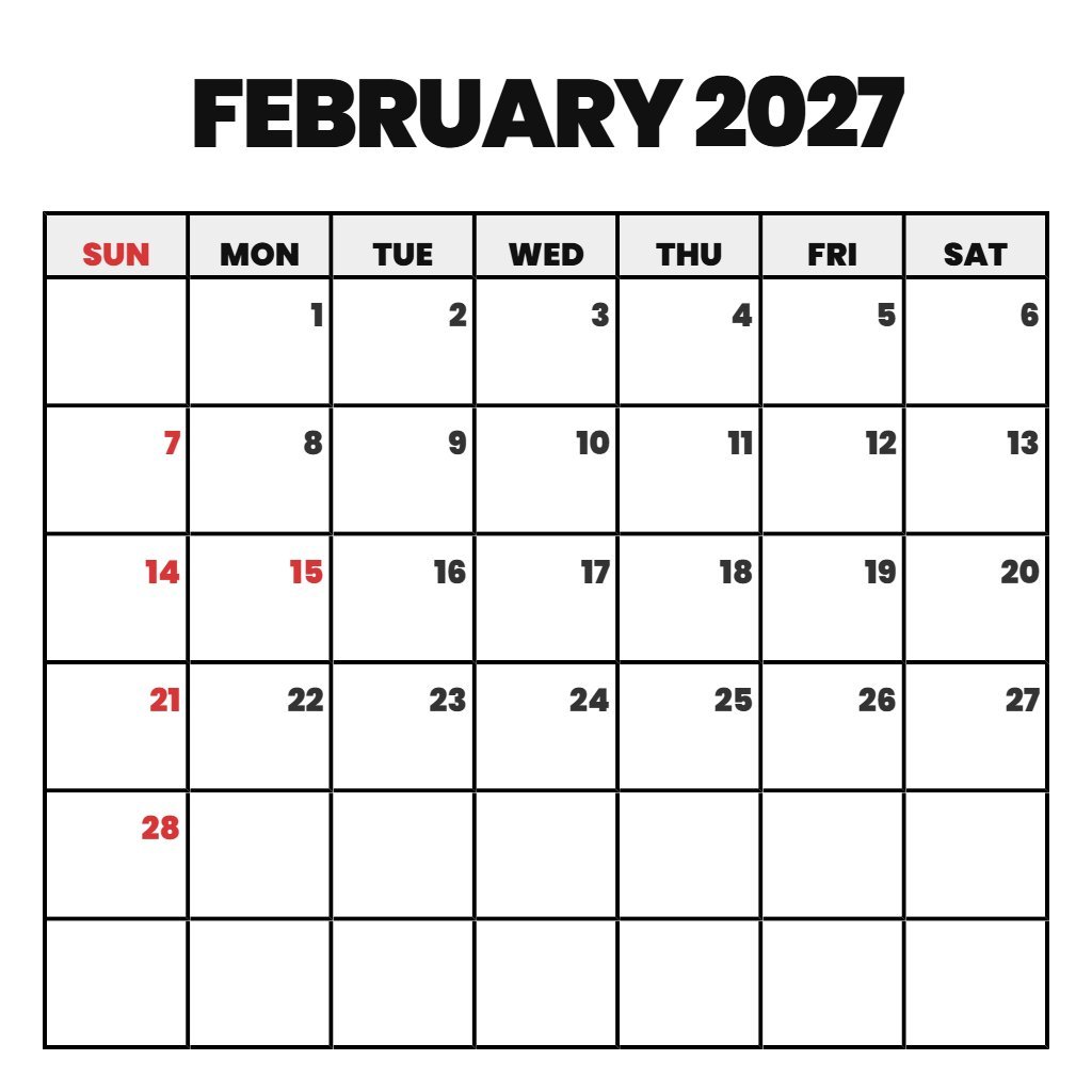 Cute February And March 2027 Calendar Printable Planning PDF Download