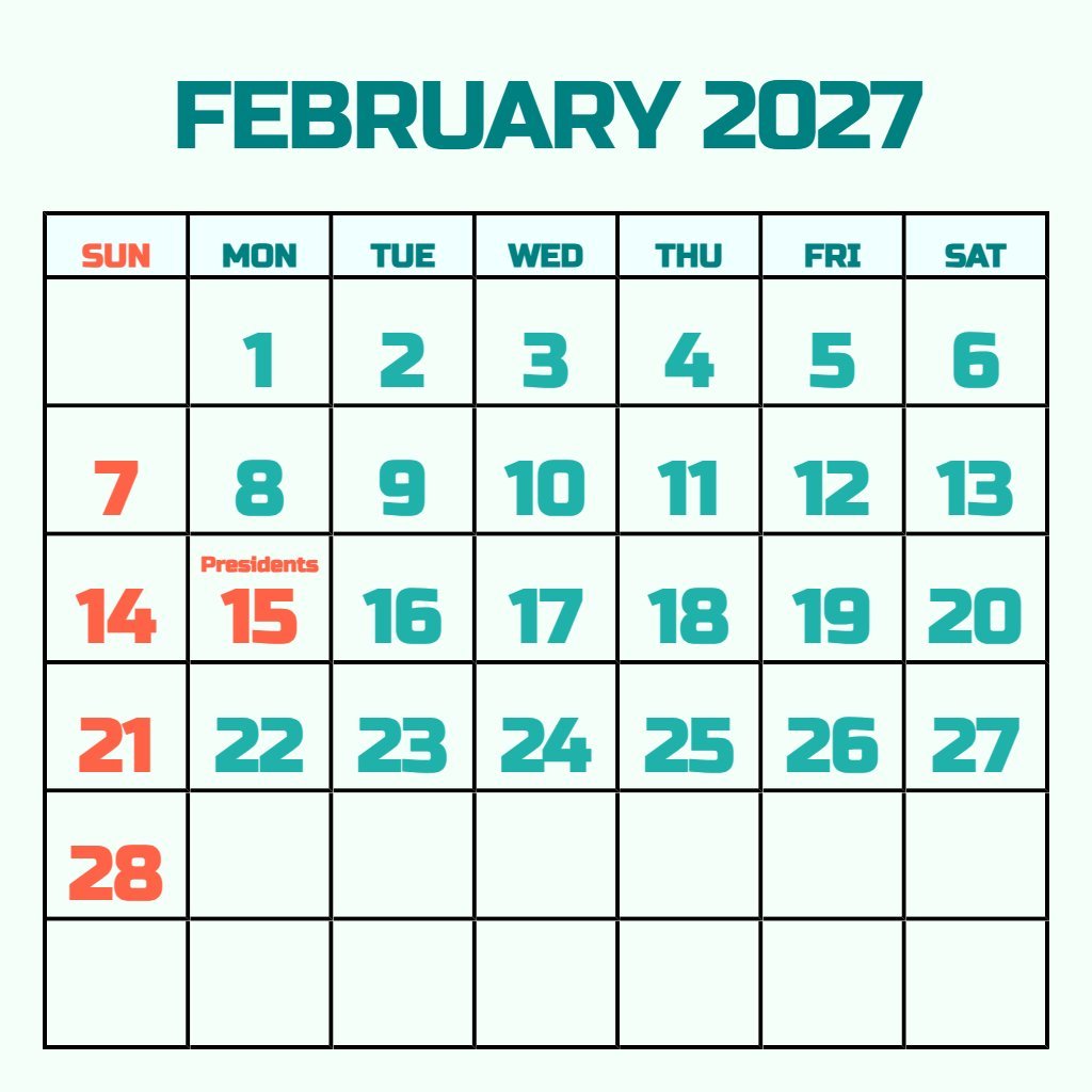 Editable February And March 2027 Calendar Printable Notes PDF Download