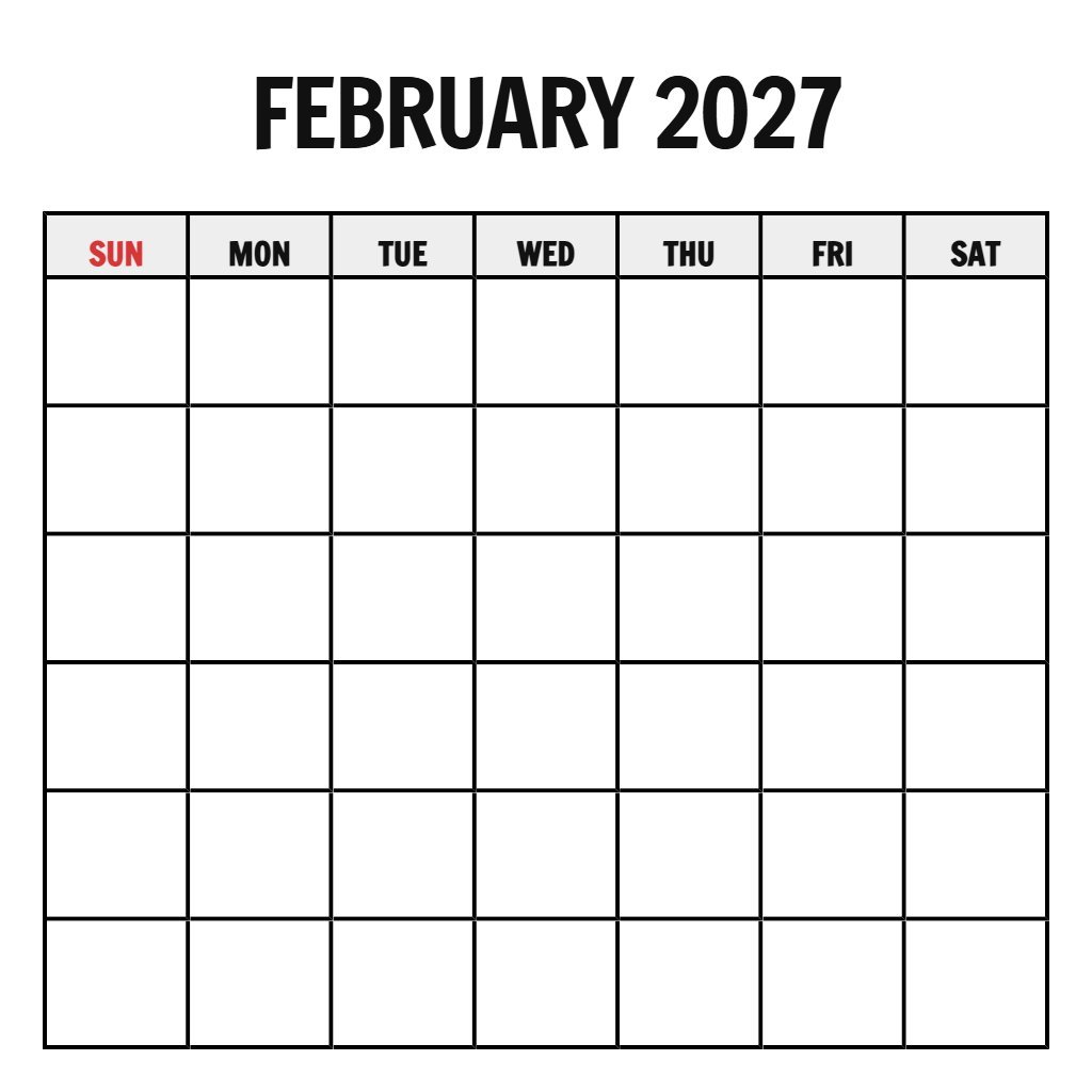 February And March 2027 Calendar Printable Blank PDF Download