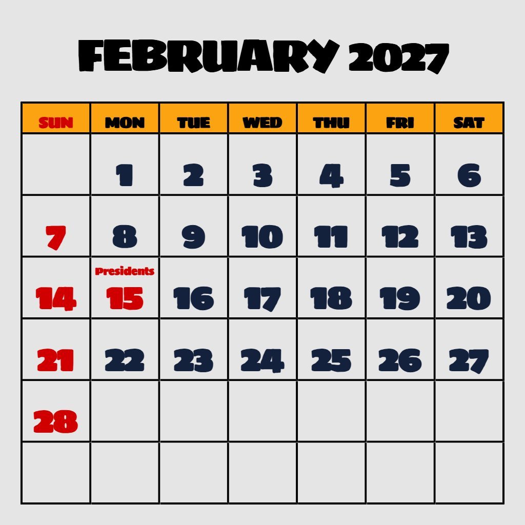 Cute February March 2027 Calendar Notes PDF