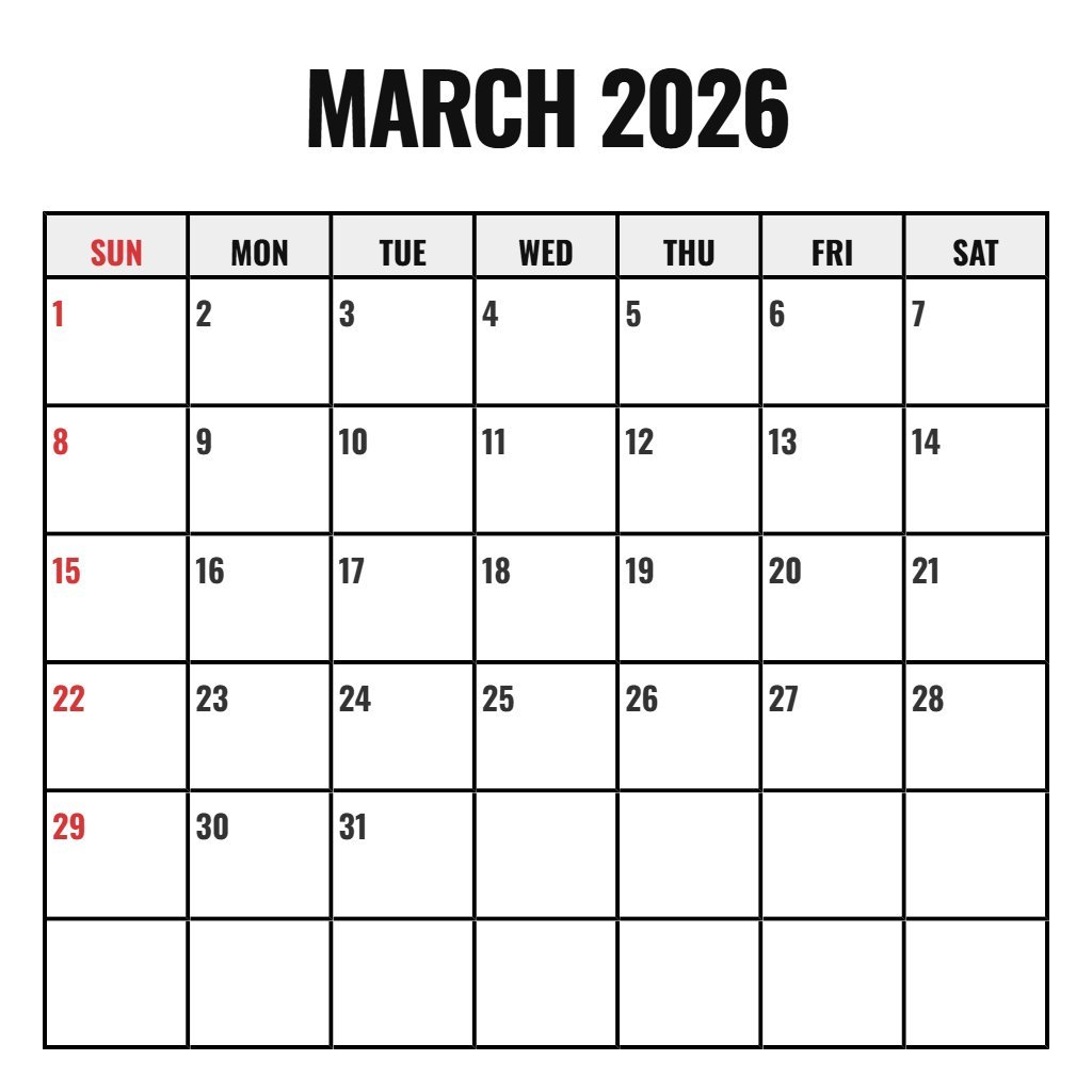 Editable Free Printable Calendar For March 2026 Wallpaper PDF Download