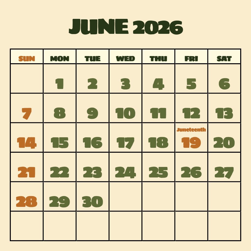 Editable Free Printable Calendar June 2026 Wallpaper PDF Download Editable Free Printable Calendar June 2026 Wallpaper PDF Download