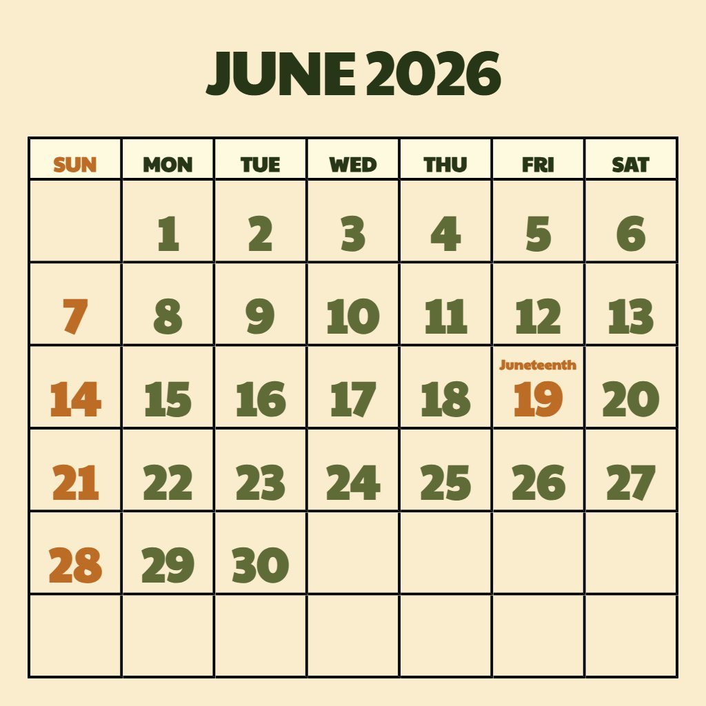 Free Free Printable Calendar June 2026 Planning PDF Download Free Free Printable Calendar June 2026 Planning PDF Download