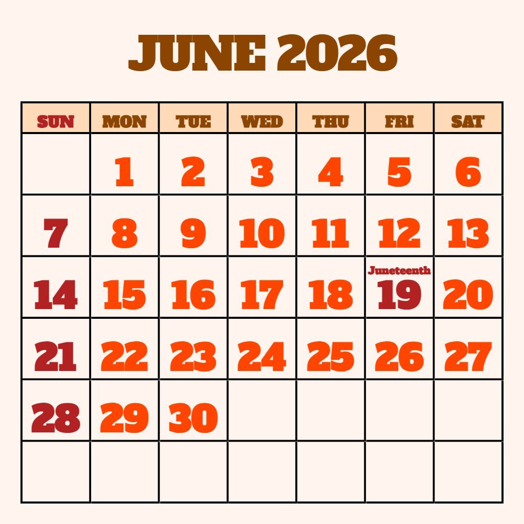 Free Free Printable June Calendar 2026 Notes PDF Download