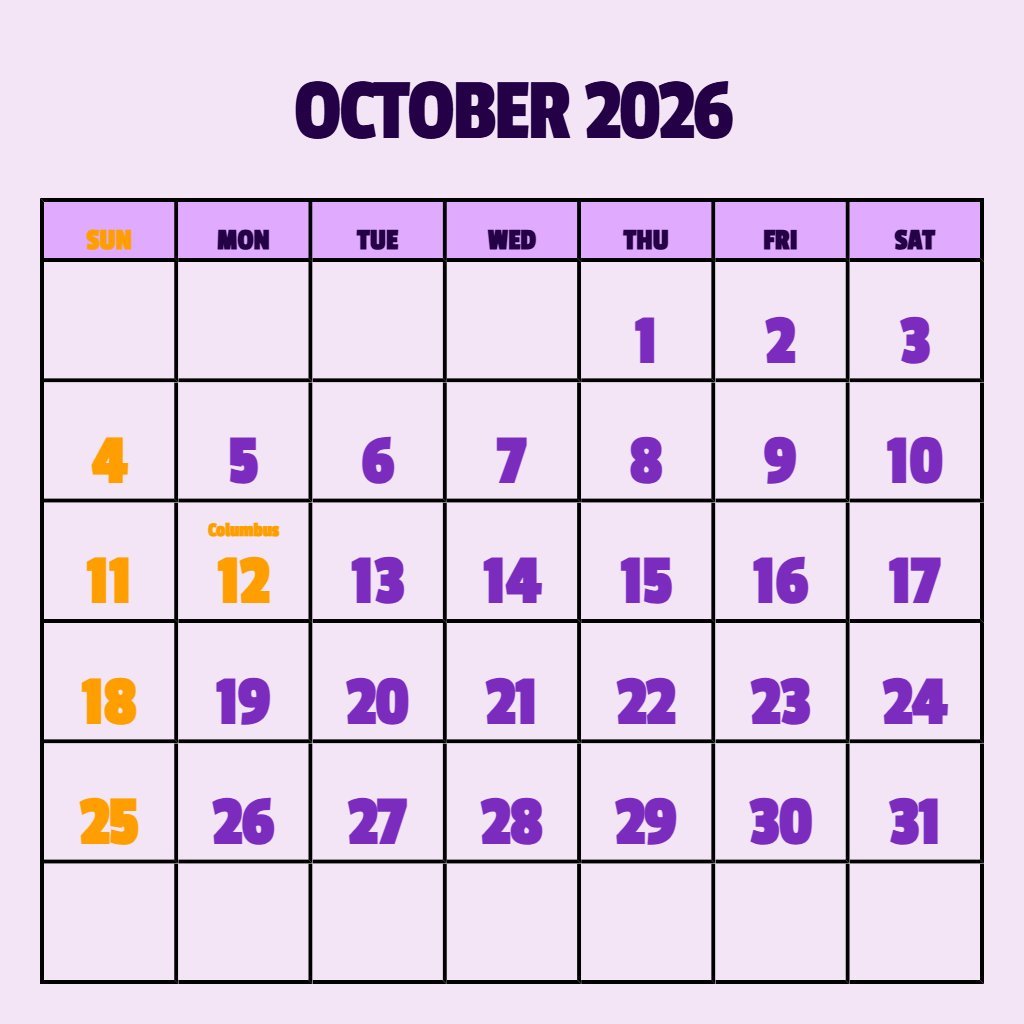 Free Jewish Calendar October 2026 Printable Wallpaper PDF Download