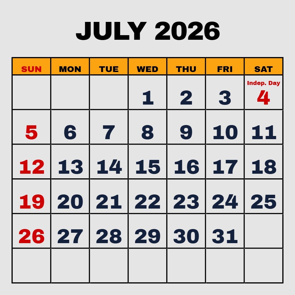 Editable July And August 2026 Calendar Printable Planning PDF Download