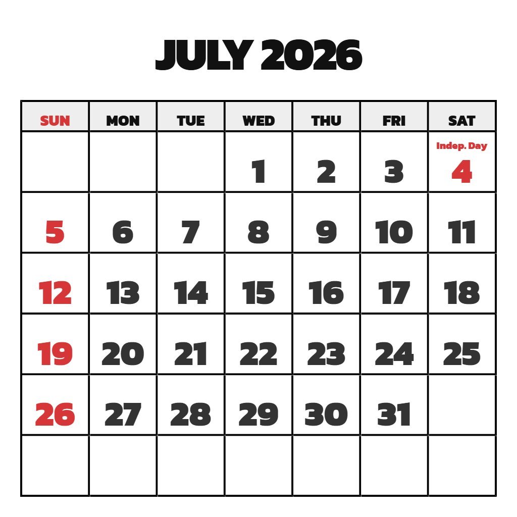 July To December 2026 Calendar Printable July To December 2026 Calendar Printable PDF Download