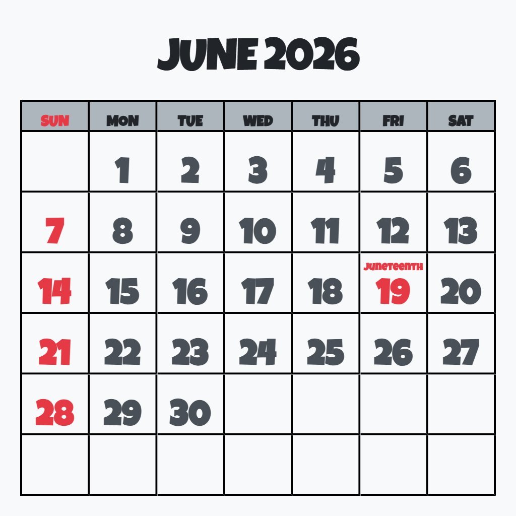 Cute June 2026 Calendar Printable Pdf Wallpaper PDF Download