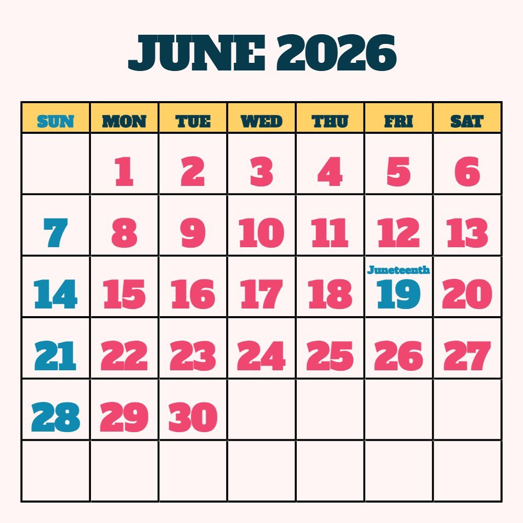 Editable June 2026 Calendar Printable Pdf Free Download Planning PDF Download Editable June 2026 Calendar Printable Pdf Free Download Planning PDF Download