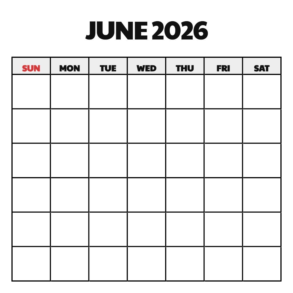 June 2026 Calendar Printable Pdf Free Download Blank PDF Download June 2026 Calendar Printable Pdf Free Download Blank PDF Download
