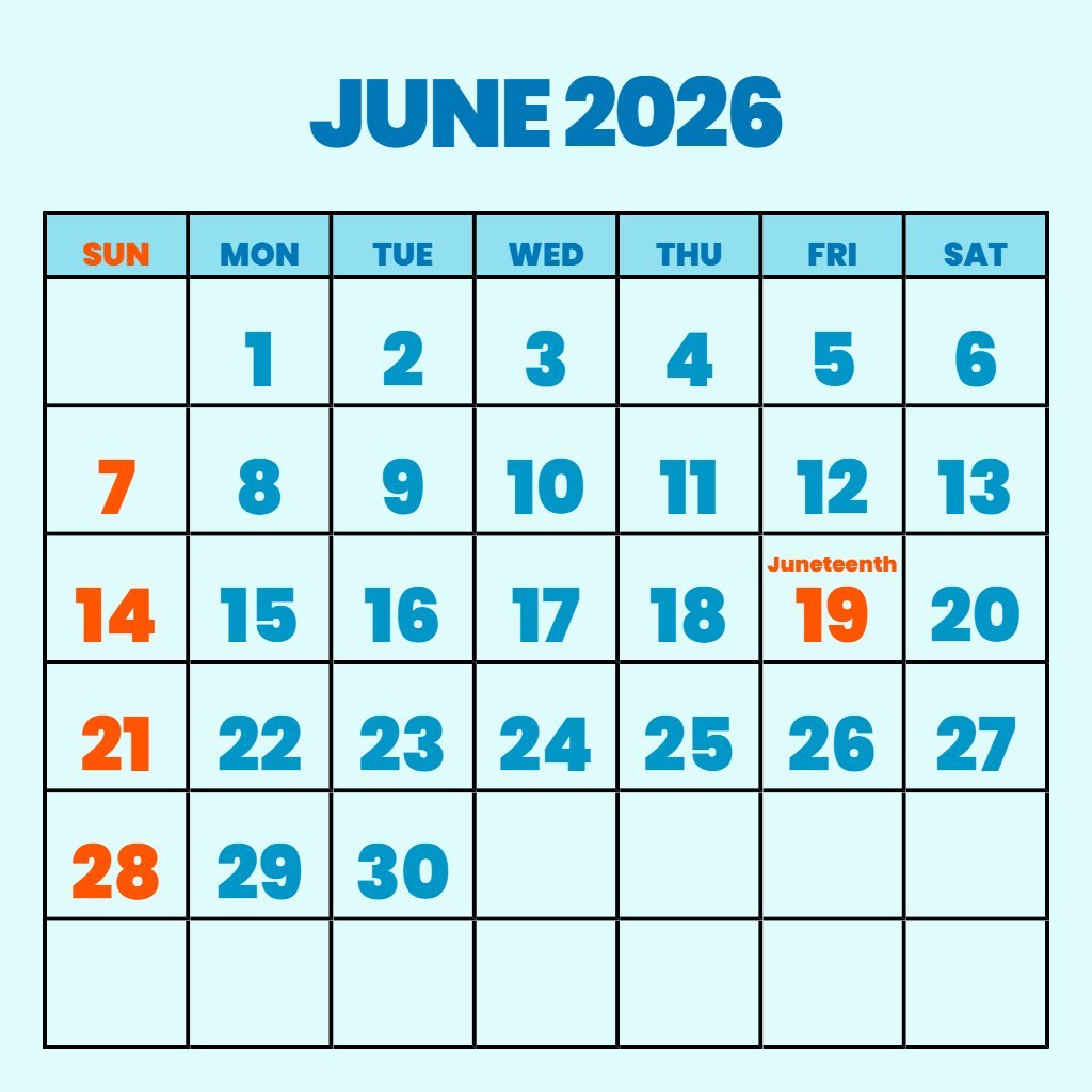 Custom June 2026 Free Printable Calendar Pdf Planning PDF Download