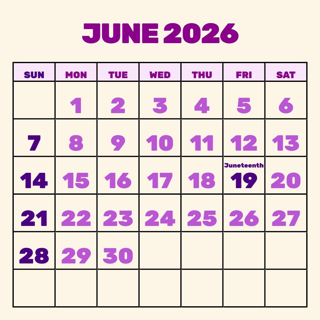 Custom June July August 2026 Calendar Printable Free Notes PDF Download