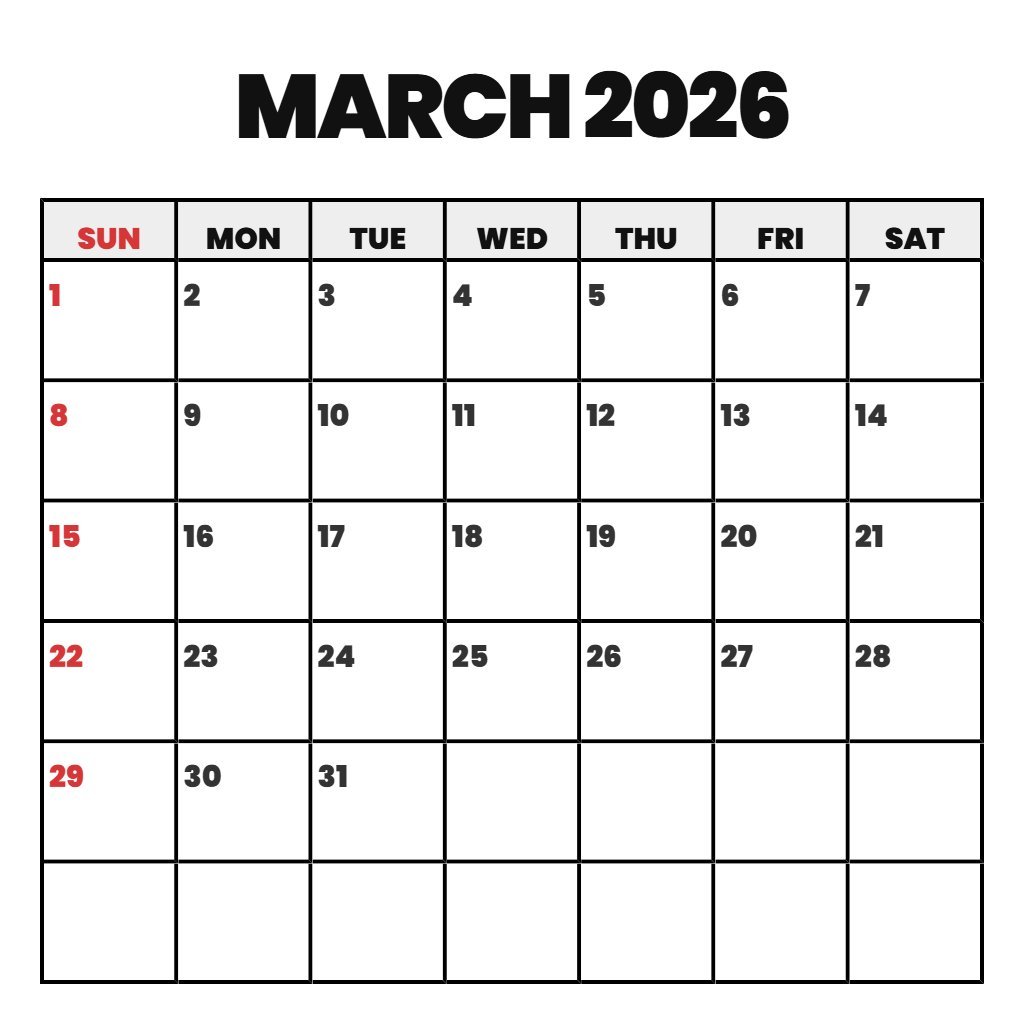 Editable March 2026 Calendar Printable With Holidays Planning PDF Download Editable March 2026 Calendar Printable With Holidays Planning PDF Download