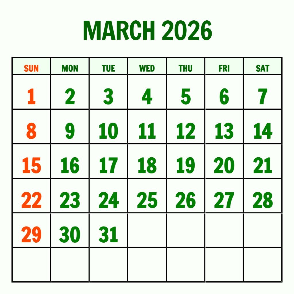Free March 2026 Calendar With Holidays Printable Free Planning PDF Download Free March 2026 Calendar With Holidays Printable Free Planning PDF Download
