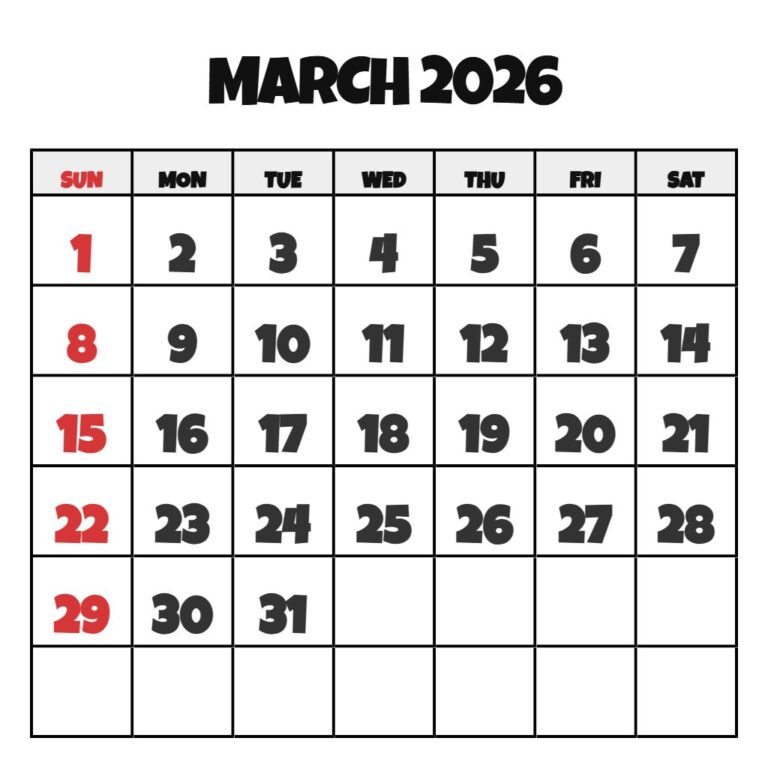 March April May 2026 Calendar Printable PDF Download