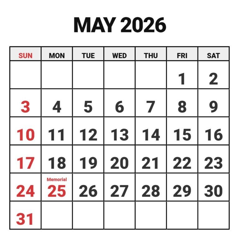 May 2026 Calendar PDF