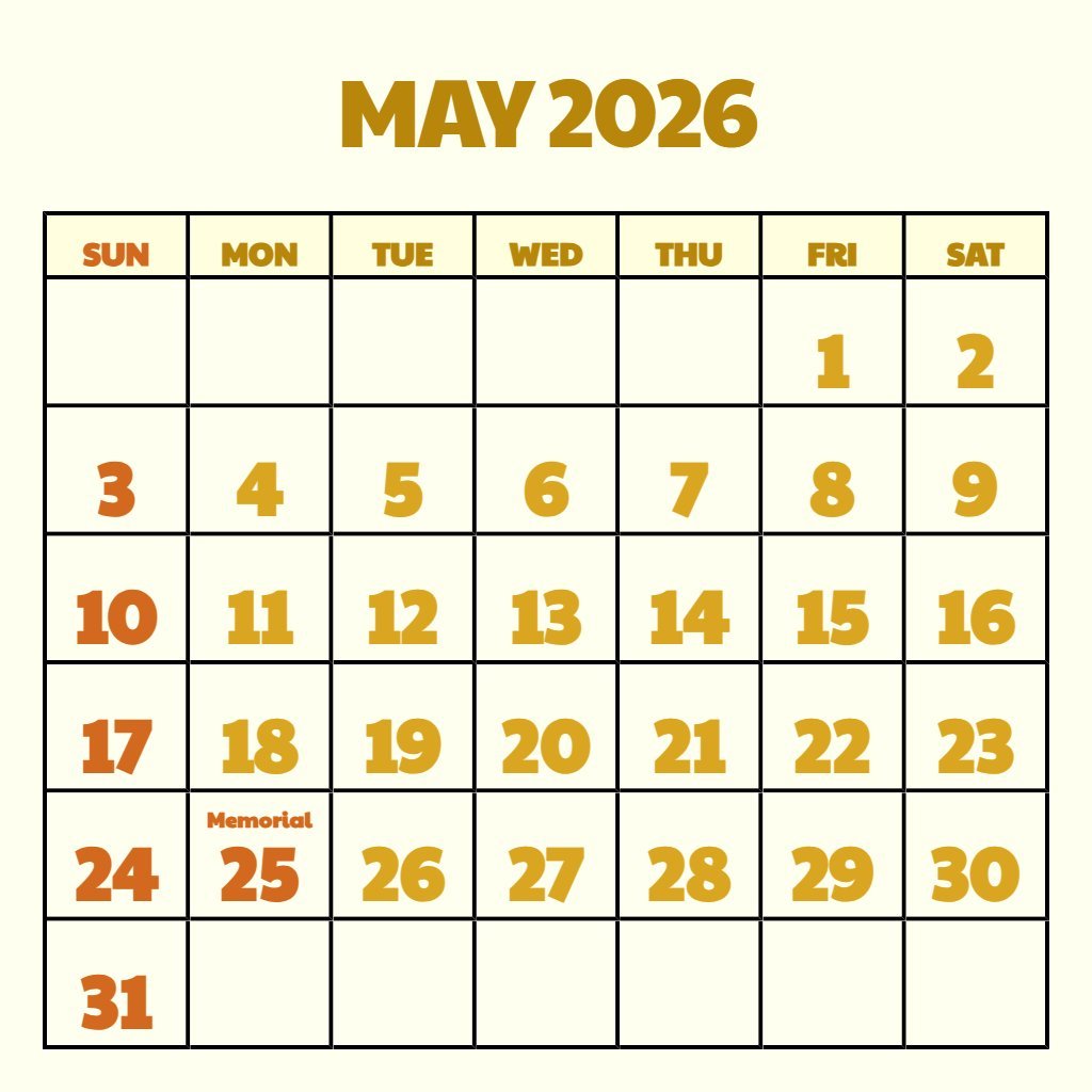 Free May 2026 Calendar Printable Pdf Free Wallpaper PDF Download