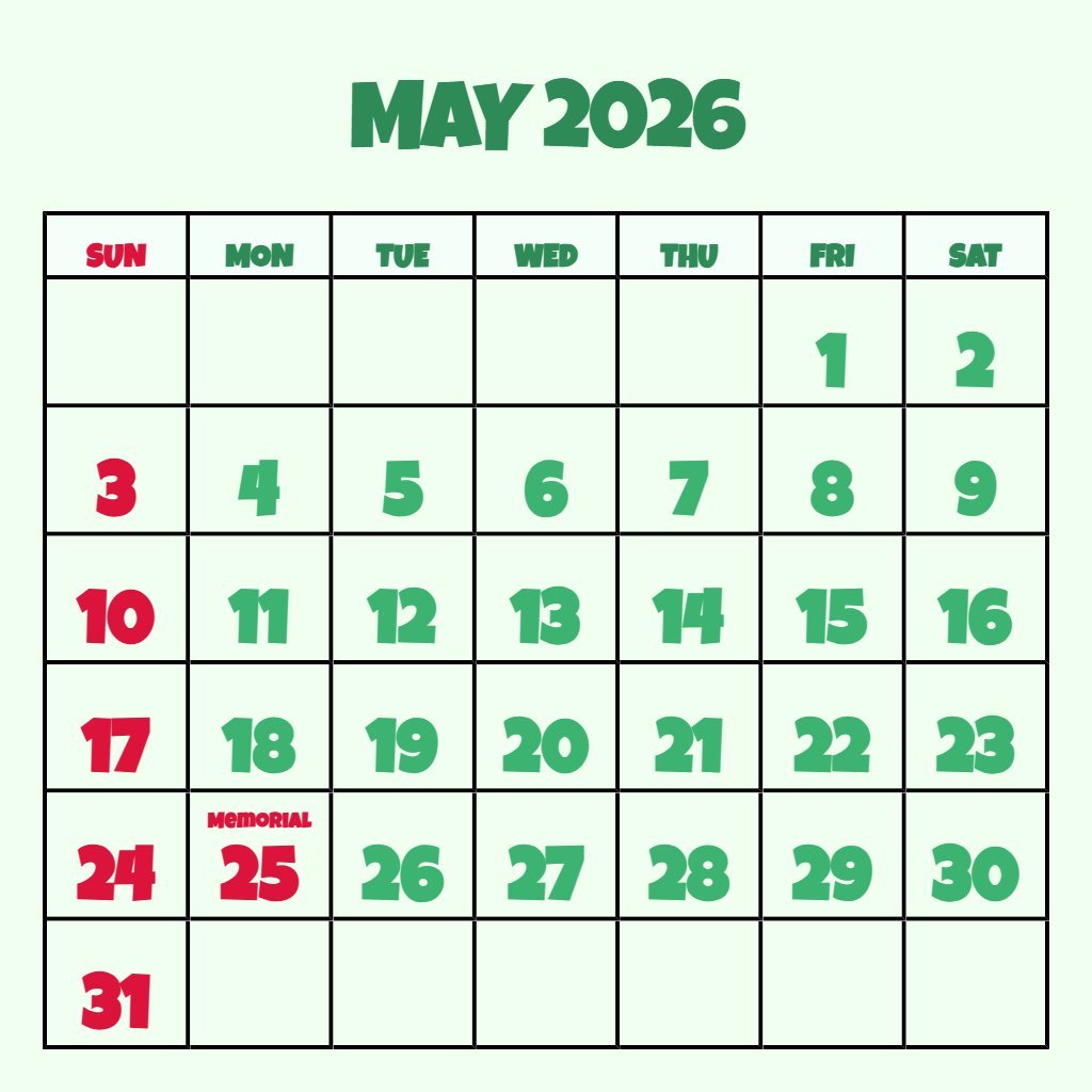 Custom May 2026 Calendar Printable Pdf Free Download Wallpaper PDF Download