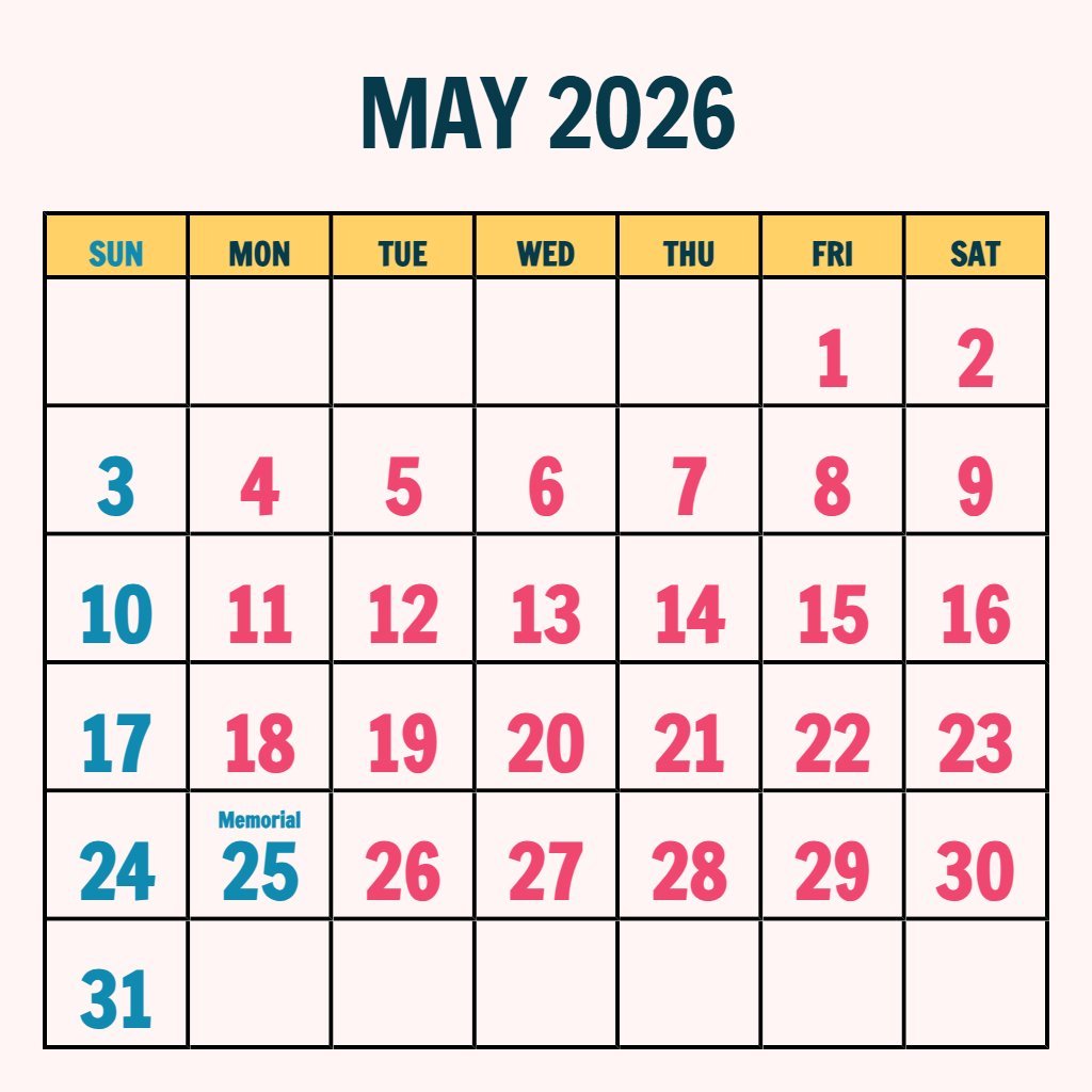 Free May 2026 Calendar Printable With Holidays Wallpaper PDF Download Free May 2026 Calendar Printable With Holidays Wallpaper PDF Download