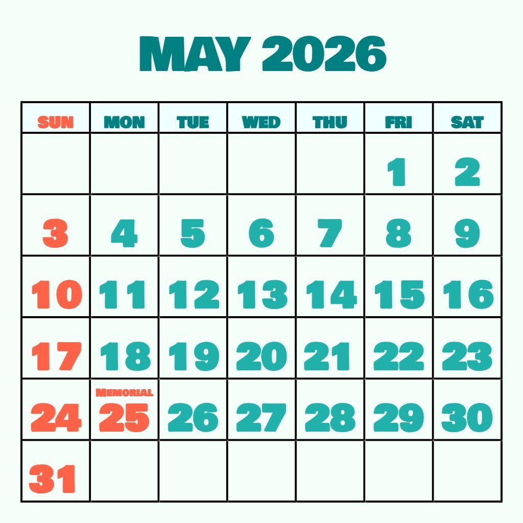 Editable May 2026 Printable Calendar Free Planning PDF Download Editable May 2026 Printable Calendar Free Planning PDF Download
