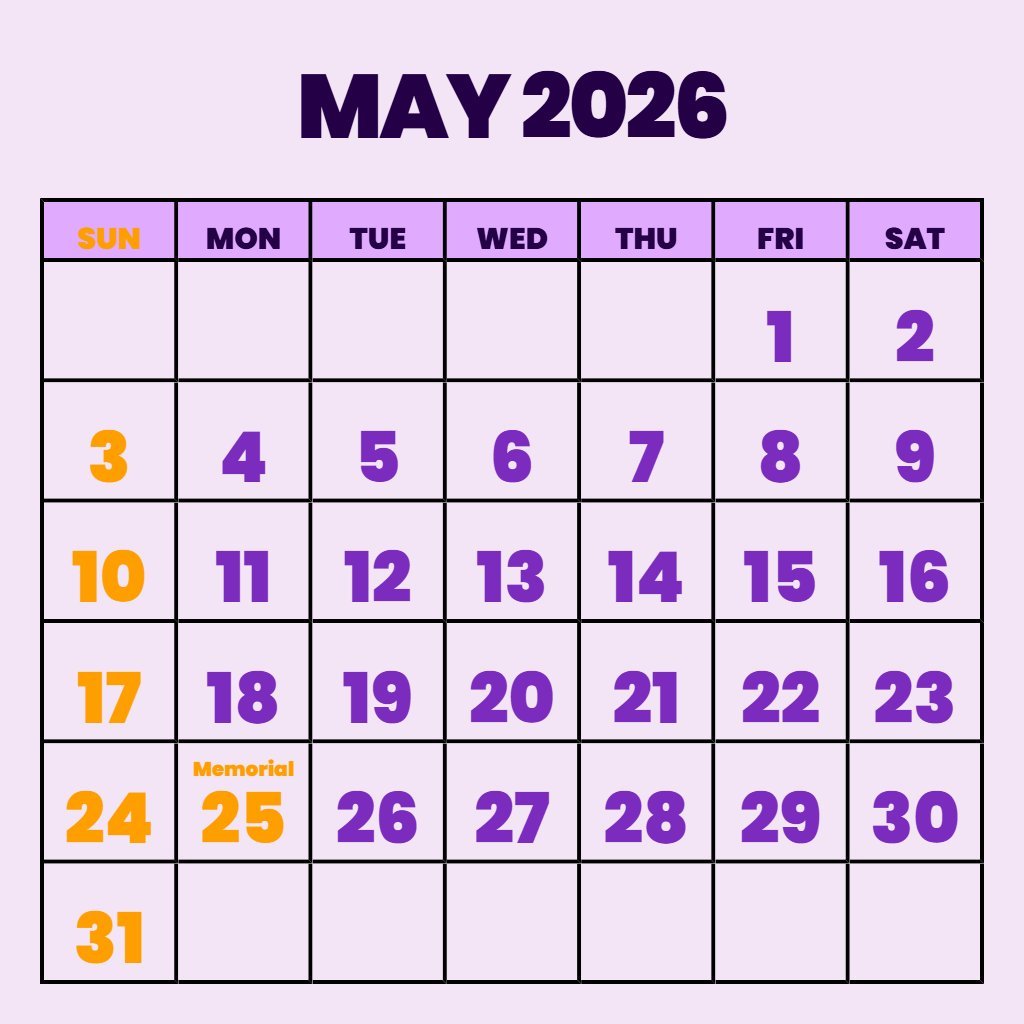 Cute May June July 2026 Calendar Printable Schedule PDF Download Cute May June July 2026 Calendar Printable Schedule PDF Download