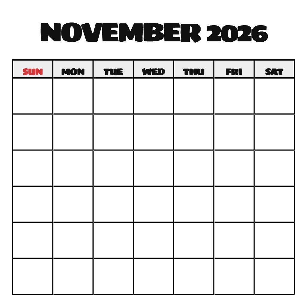November 2026 Calendar Printable Pdf Free Download Blank PDF Download