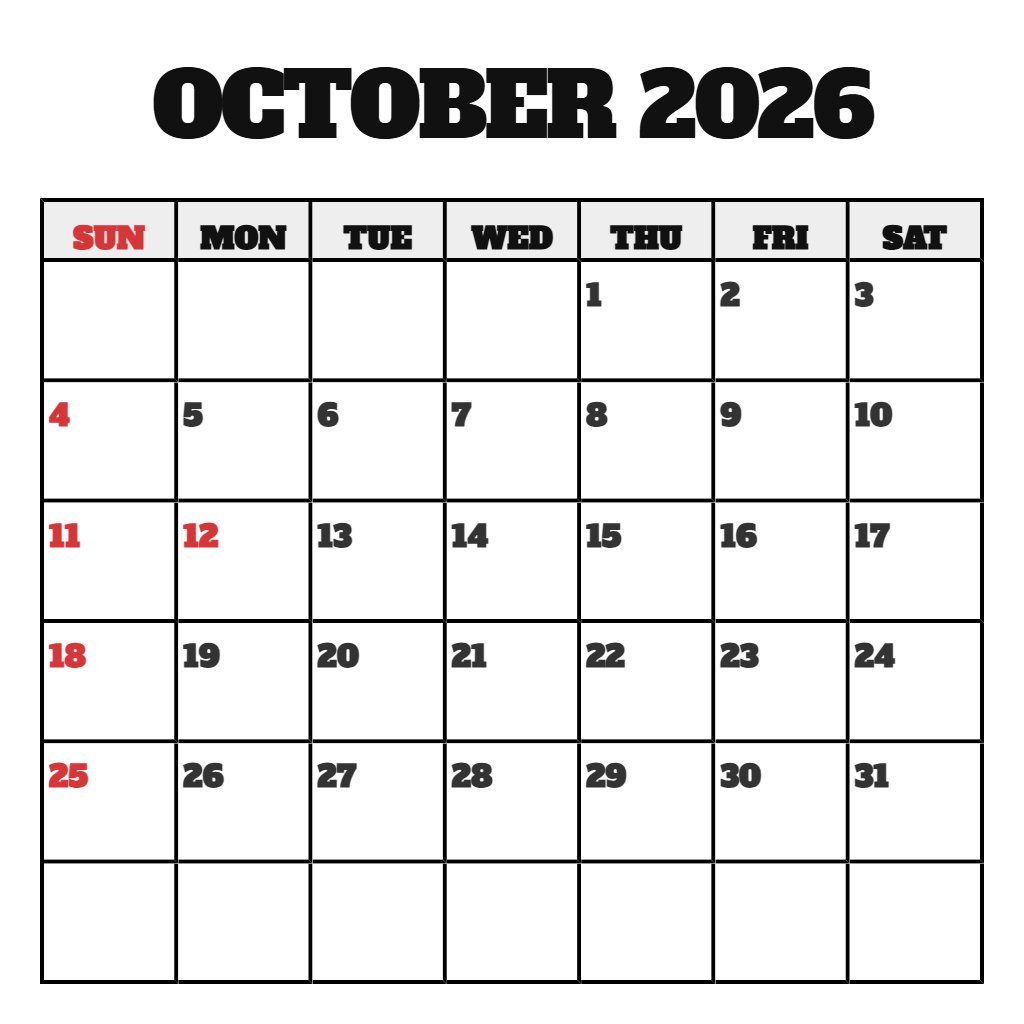 Editable October And November 2026 Calendar Printable Notes PDF Download