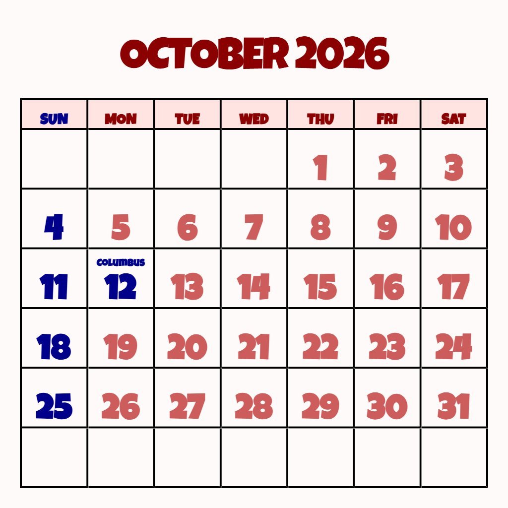 Custom October And November 2026 Calendar Printable Planning PDF Download