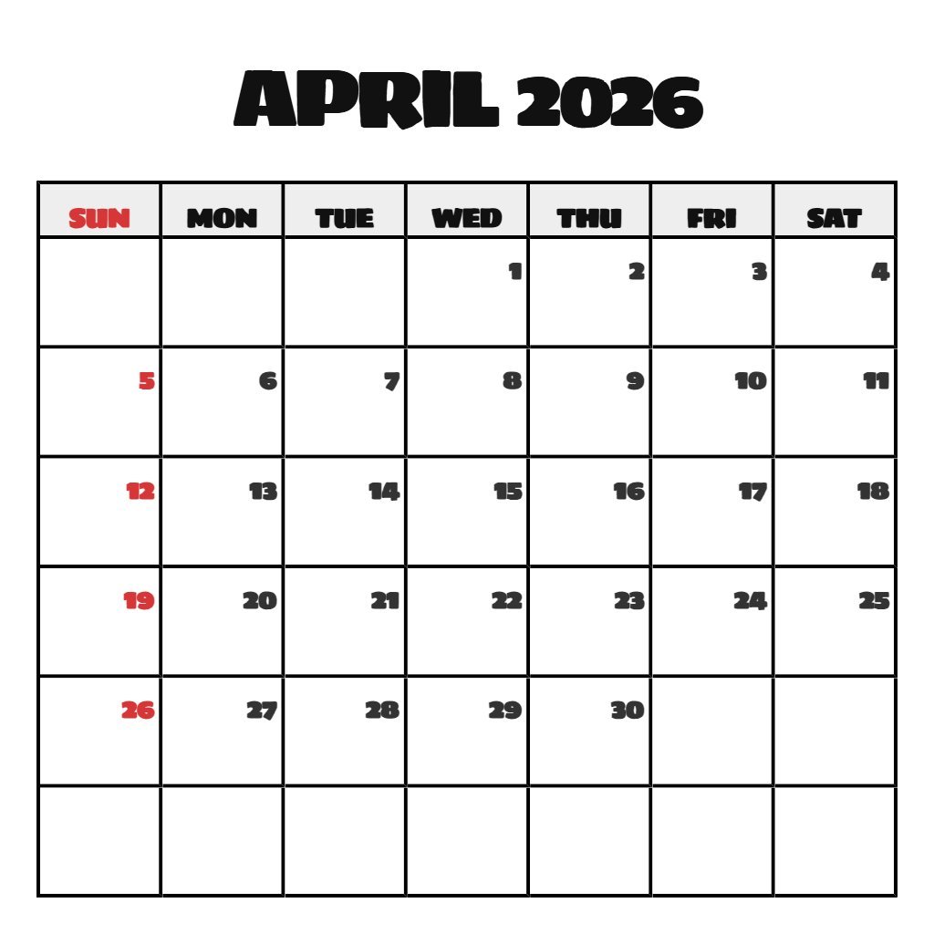 Editable Printable April 2026 Calendar With Holidays Planning PDF Download
