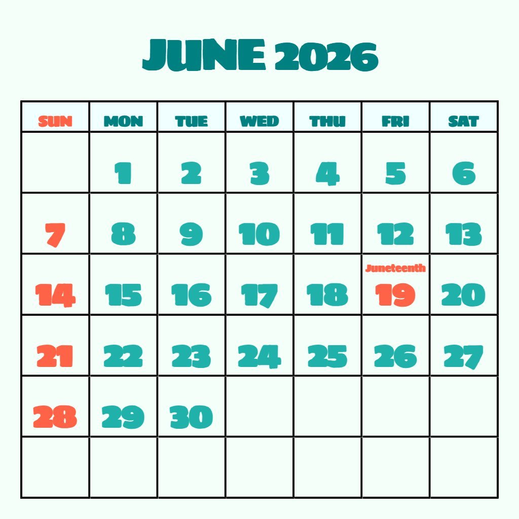 Cute Printable Calendar 2026 June July August Notes PDF Download