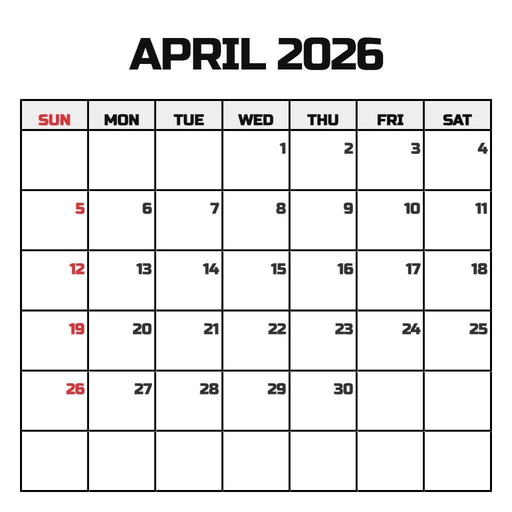Editable Printable Calendar April May 2026 Notes PDF Download