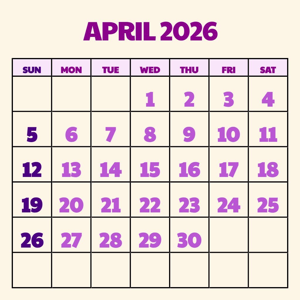 Free Printable Calendar April May 2026 Notes PDF Download
