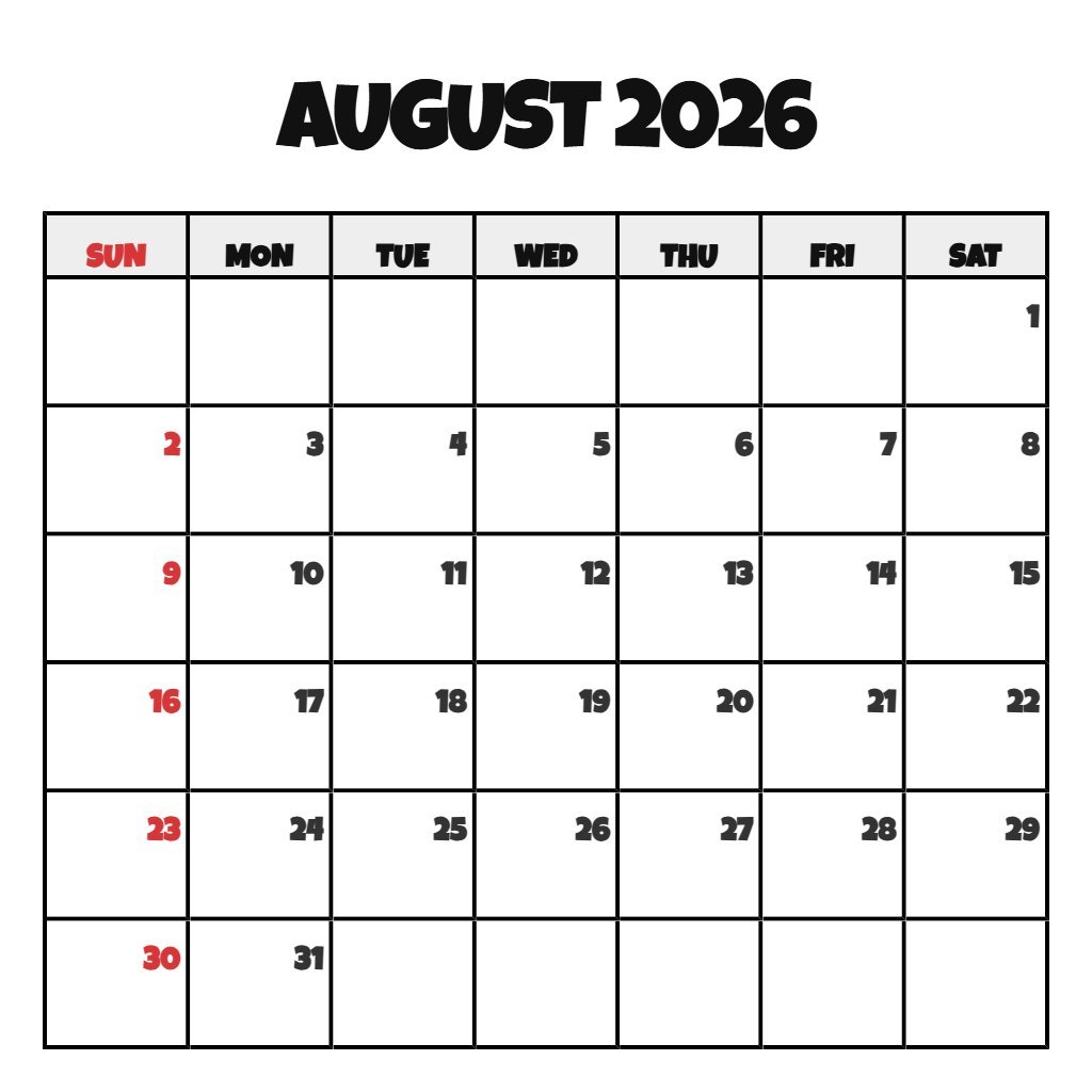 Custom Printable Calendar August 2026 Pdf Wallpaper PDF Download Custom Printable Calendar August 2026 Pdf Wallpaper PDF Download