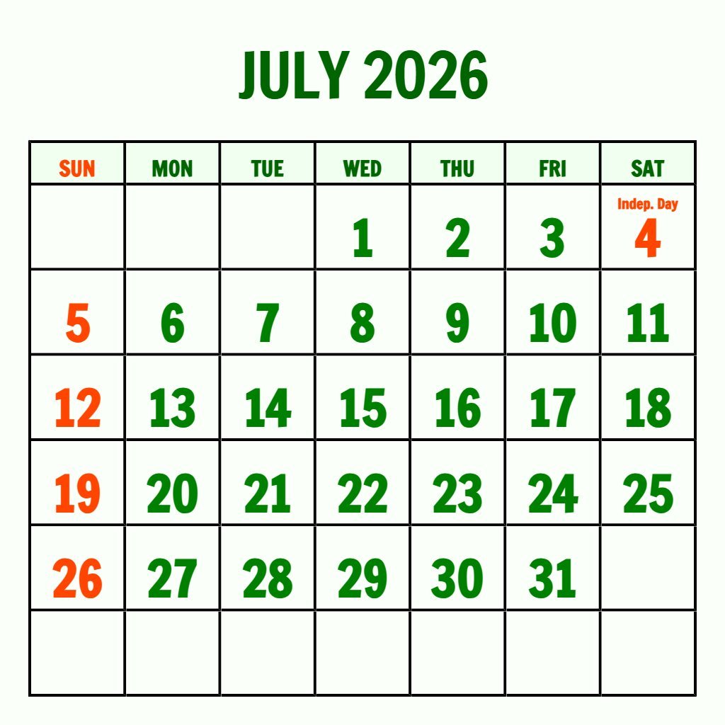 Editable Printable Calendar July 2026 To June 2026 Wallpaper PDF Download Editable Printable Calendar July 2026 To June 2026 Wallpaper PDF Download