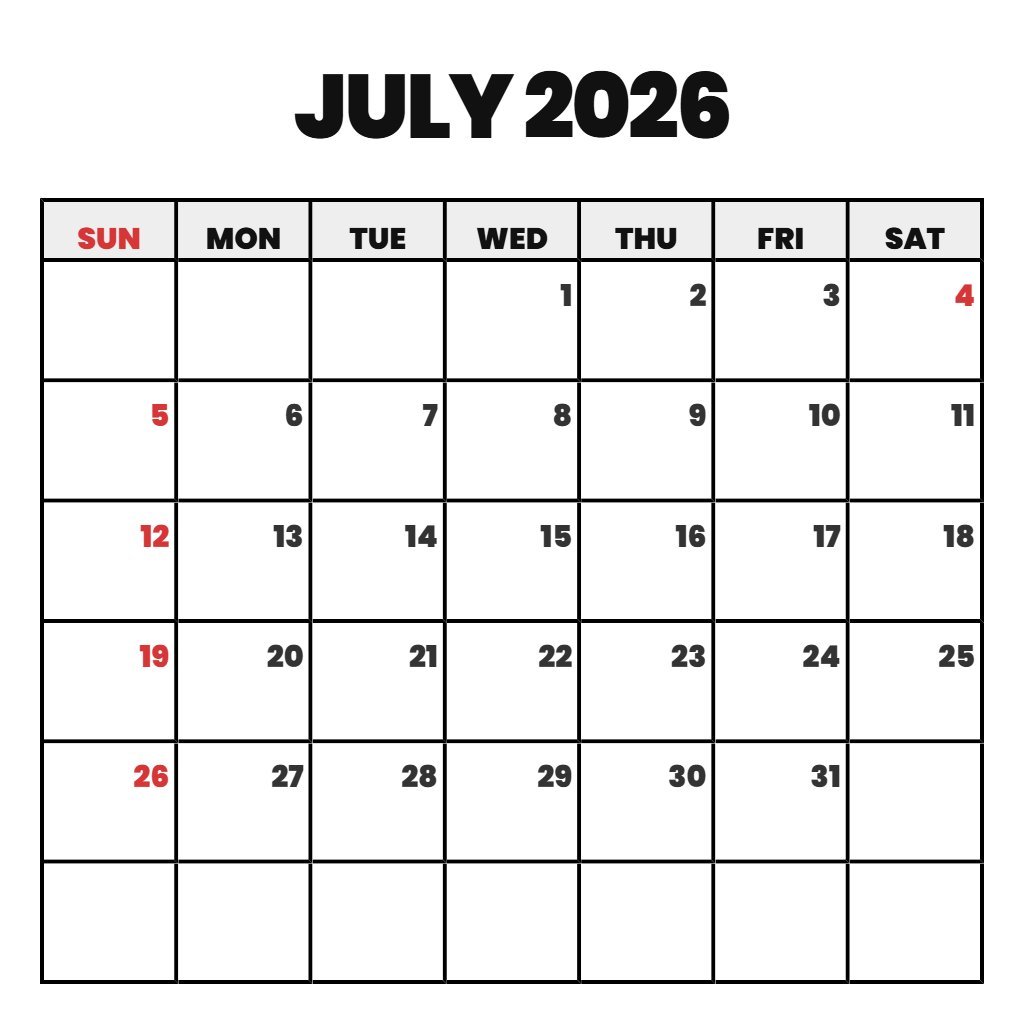 Editable Printable Calendar July And August 2026 Schedule PDF Download Editable Printable Calendar July And August 2026 Schedule PDF Download