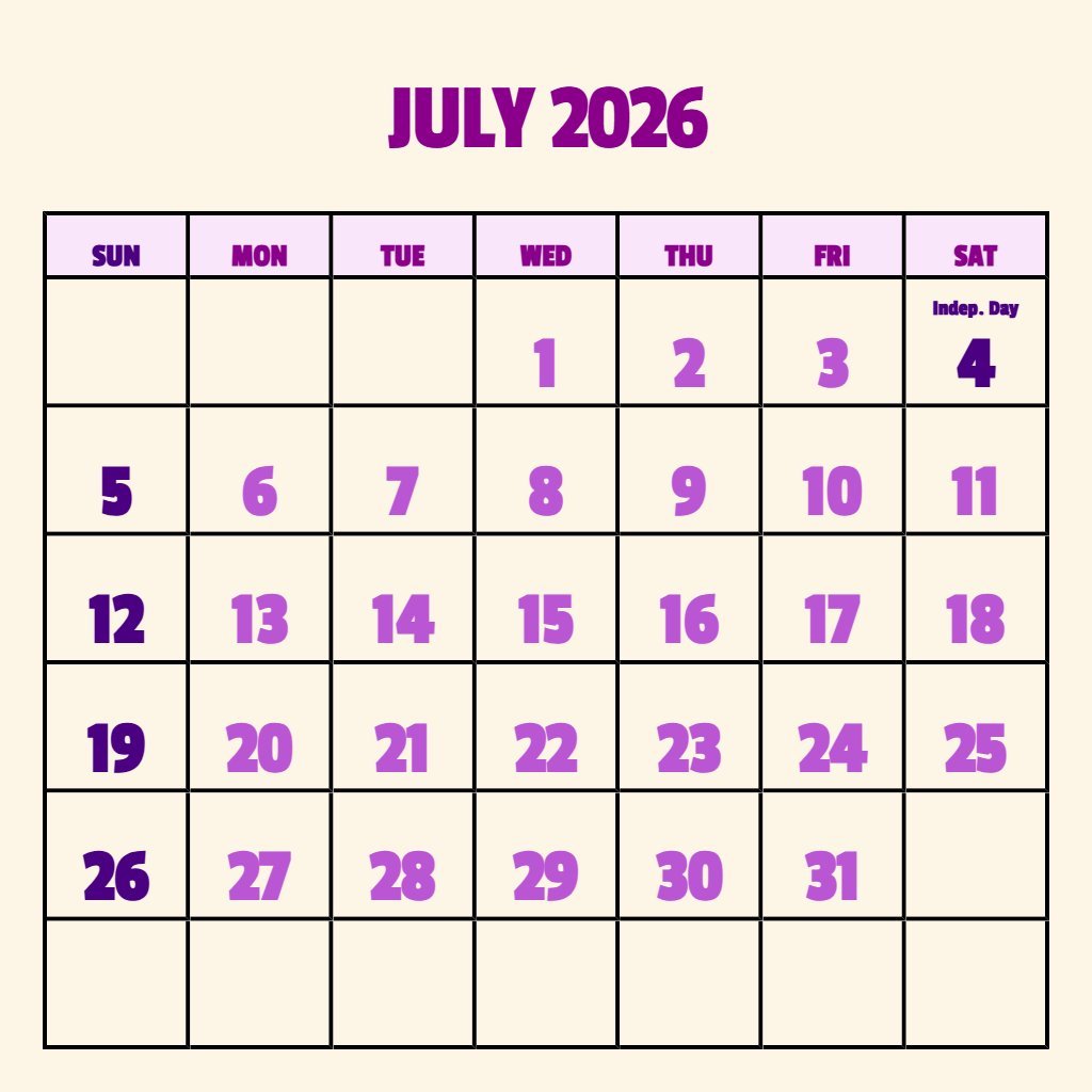 Custom Printable Calendar July And August 2026 Planning PDF Download Custom Printable Calendar July And August 2026 Planning PDF Download