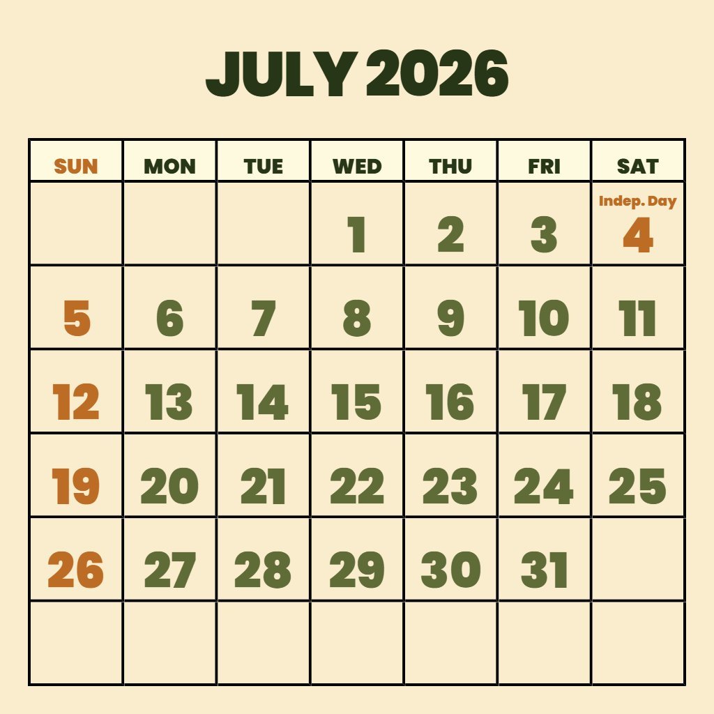Cute Printable Calendar July And August 2026 Wallpaper PDF Download Cute Printable Calendar July And August 2026 Wallpaper PDF Download