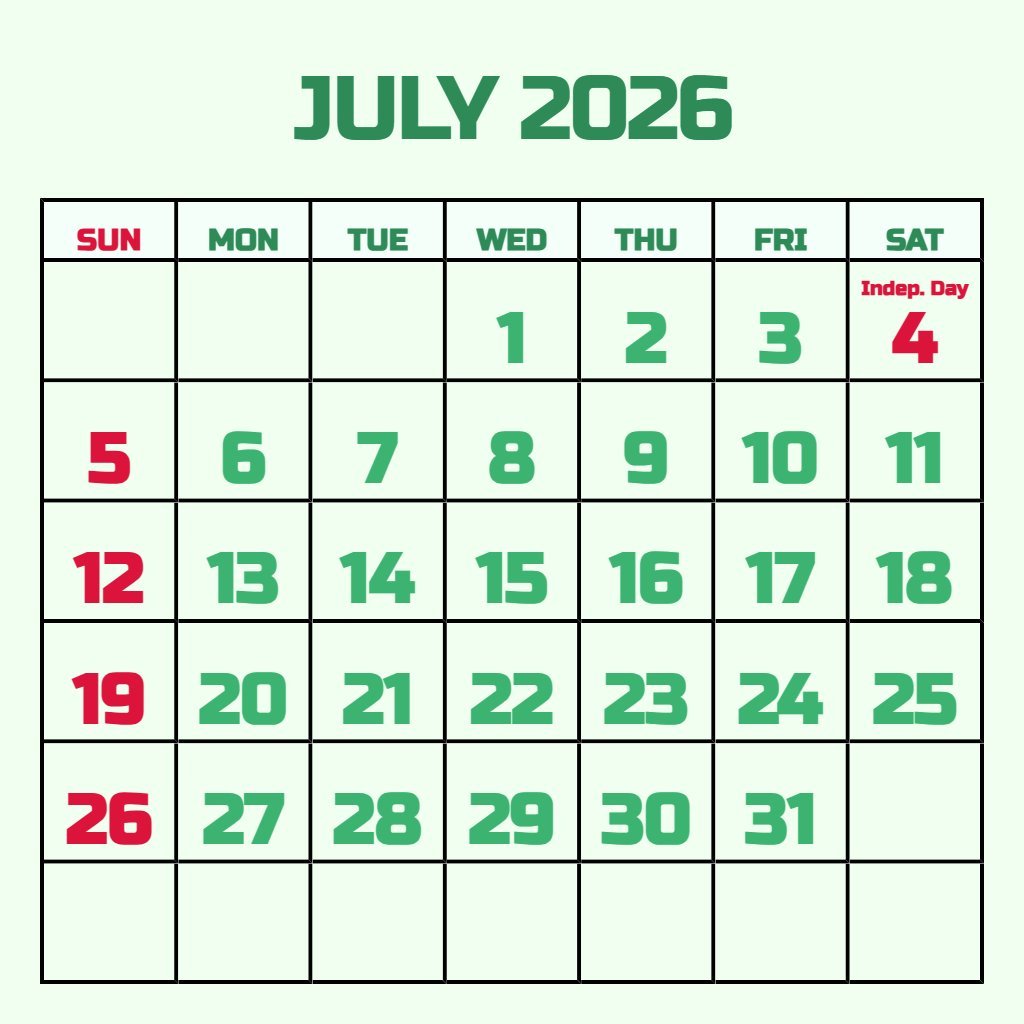 Editable Printable Calendar July August September 2026 Schedule PDF Download