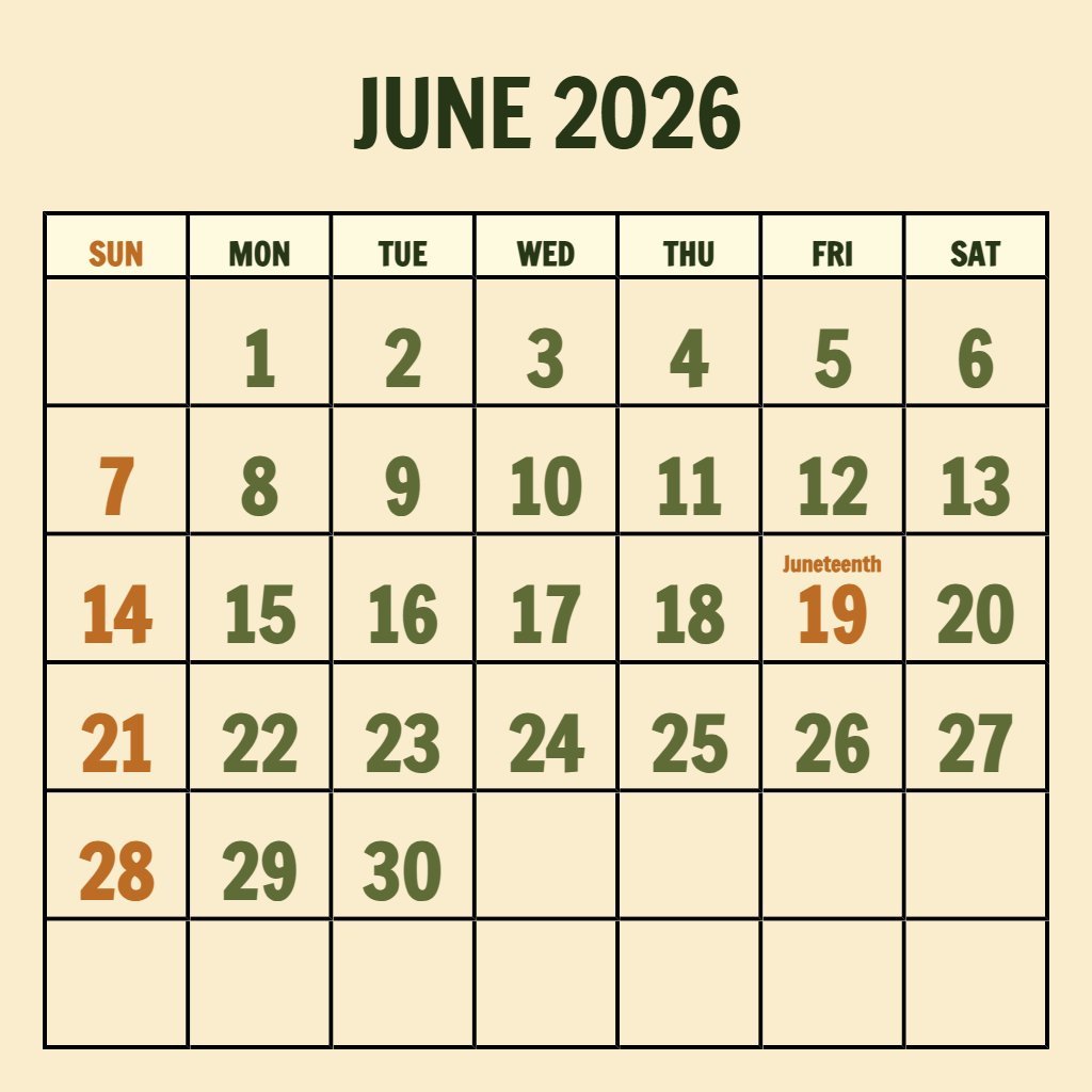 Custom Printable Calendar June And July 2026 Wallpaper PDF Download